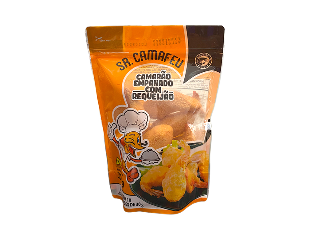 CAMAFEU DE CAMARÃO EMPANADO COM REQUEIJÃO CONGELADO FISH MARIA 300 G (CX 20 PCT)